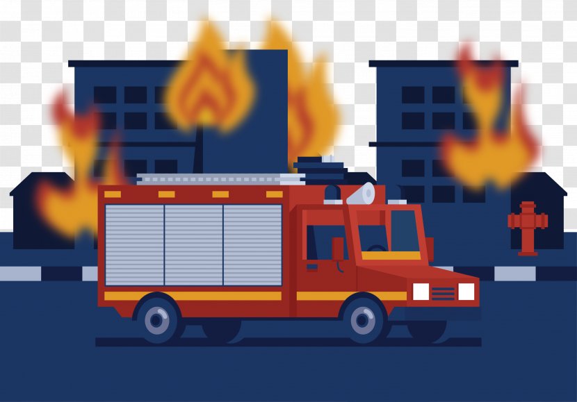 Fire Engine Firefighter Illustration - Flame - Vector Ambulance Transparent PNG