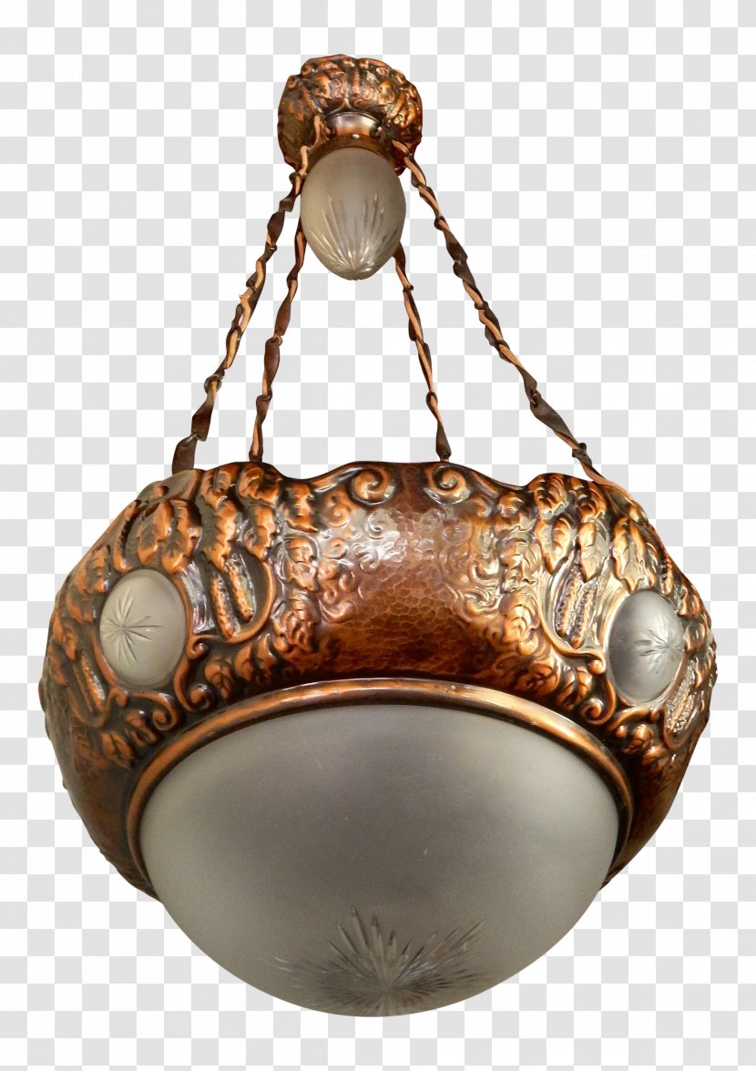 Copper Chandelier Metal Brass Light Fixture - Kitchen Transparent PNG