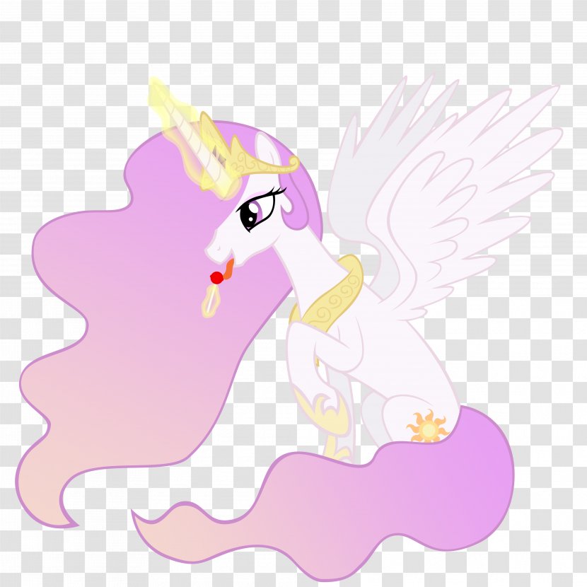 Pony Princess Celestia Lollipop Licking Horse - Mythical Creature Transparent PNG