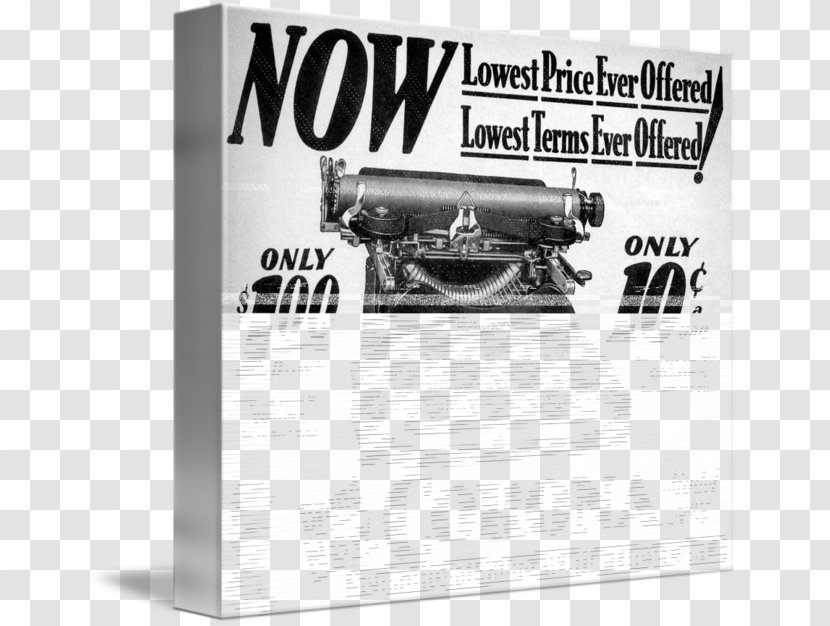 Brand Poster Font - Black And White - Watercolor Typewriter Transparent PNG