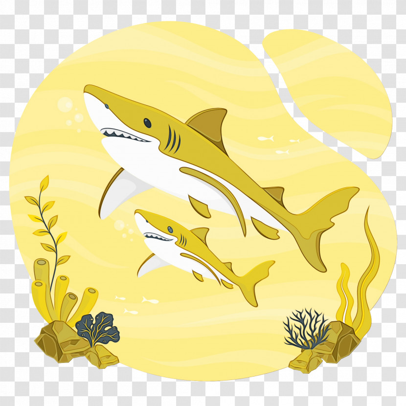Fish Yellow Cartoon Flower Font Transparent PNG