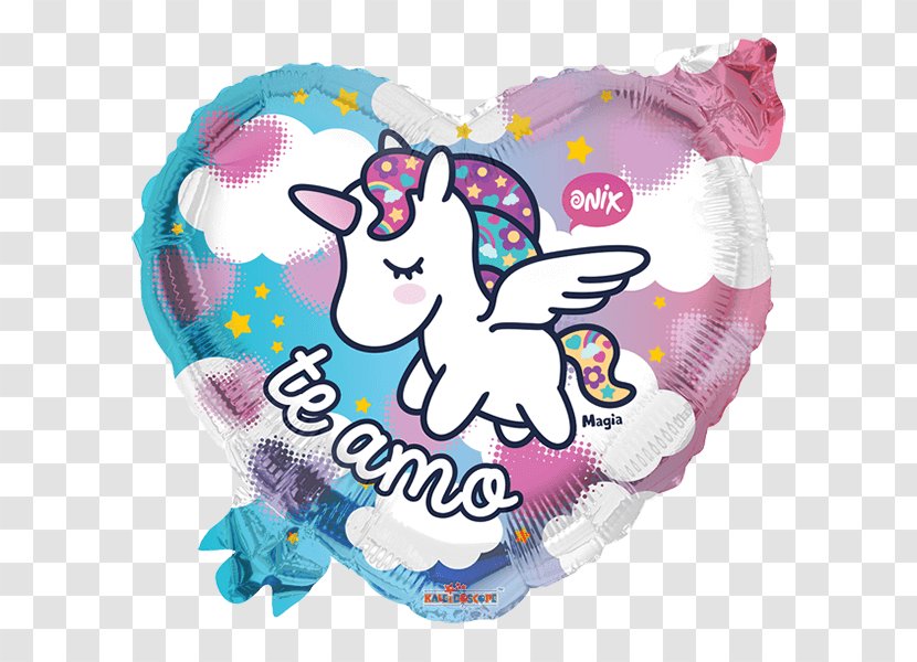 Toy Balloon Unicorn Onyx Helium Love - Heart - I You In Spanish Transparent PNG
