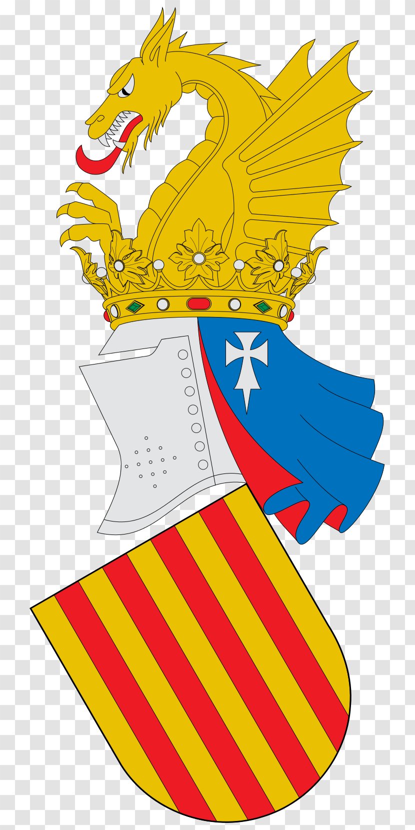 Kingdom Of Valencia Escudo Da Comunidade Valenciana Escutcheon Blason De Valence - Lined Transparent PNG