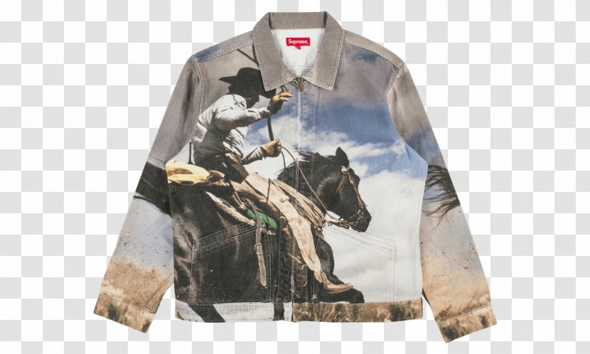 Cowboy Jacket Supreme Denim Streetwear - Jumper Transparent PNG
