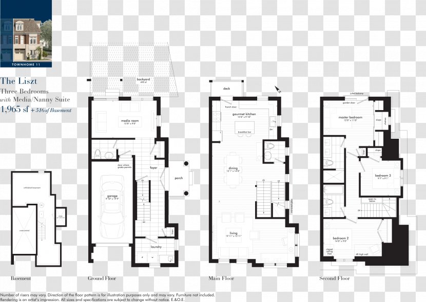 Floor Plan Mississauga Storey Townhouse - Apartment Transparent PNG