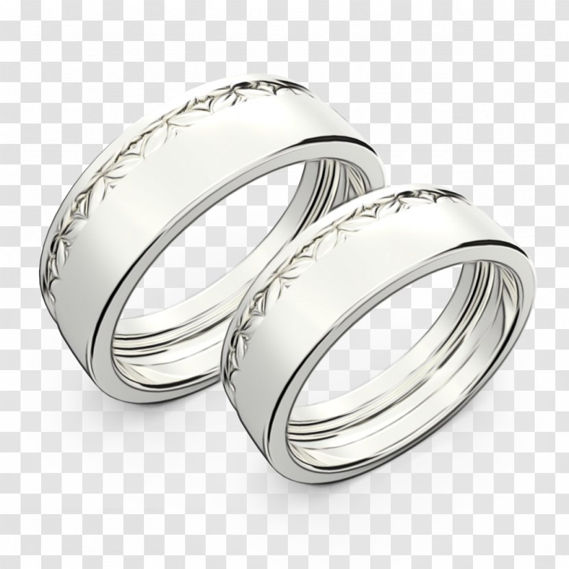 Wedding Ring Silver - Diamond - Steel Body Jewelry Transparent PNG