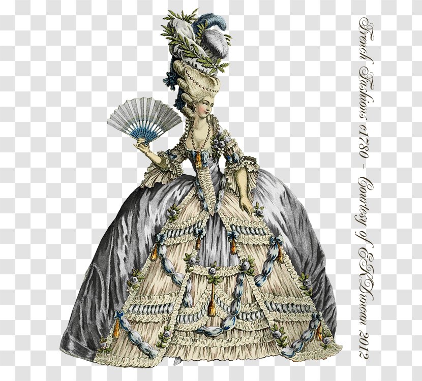 18th Century Fashion Plate French Petit Trianon - France - Dress Transparent PNG