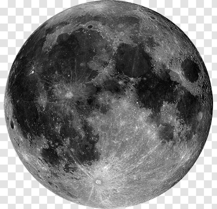 Earth Apollo Program Light Full Moon - Black And White Transparent PNG