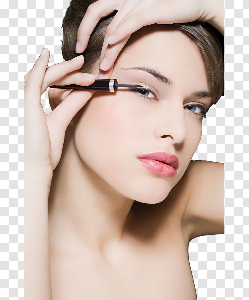 Eye Liner Cosmetics Shadow Make-up Artist Kohl - Brown Hair - Makeup Model Transparent PNG