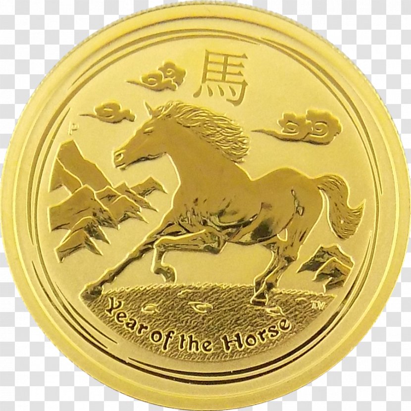 Gold Coin Aschhoff Edelmetalle Lunar: Eternal Blue - Horse Transparent PNG