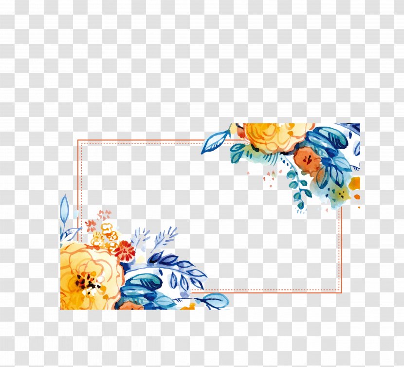 Header - Product - Watercolor Yellow Flower Box Transparent PNG