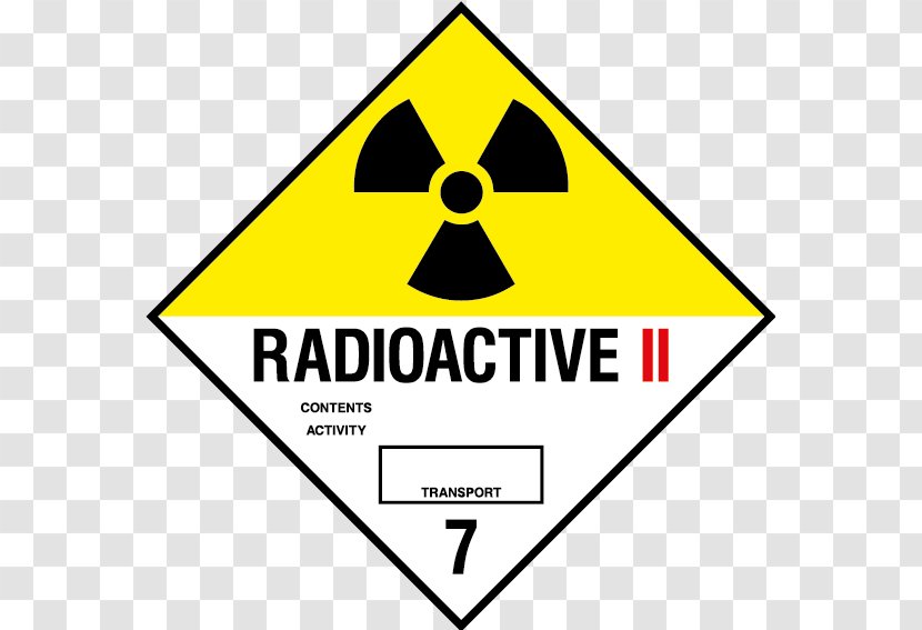 HAZMAT Class 7 Radioactive Substances Dangerous Goods Decay Label Waste - Sign - Health And Safety Red Transparent PNG
