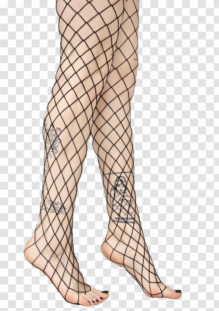 Fishnet Stocking Dolls Kill Tights Fashion Accessory - Cartoon - Tattoo Black Fishing Net Socks Legs Close-up Transparent PNG