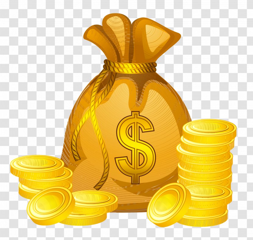 Money Bag Coin Clip Art - Yellow - Transparent Cliparts Transparent PNG
