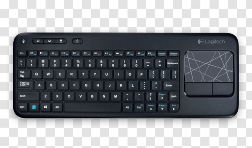 Computer Keyboard Mouse Logitech K400 Touchpad Wireless Touch - Input Device - Unifying Receiver Transparent PNG