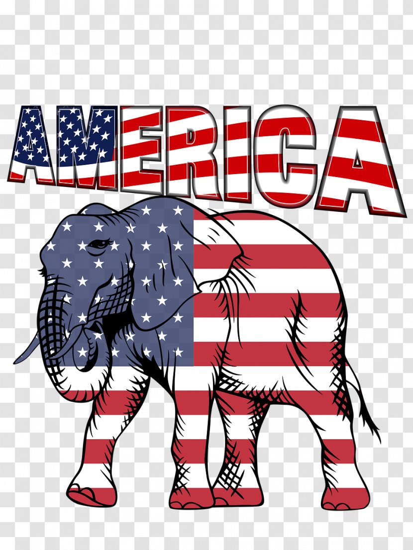 Flag Of The United States Elephantidae African Bush Elephant Clip Art - Vertebrate Transparent PNG