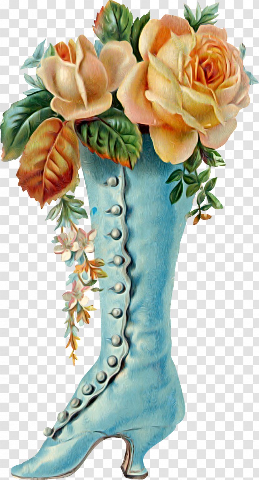 Victorian Era Rosa Foetida Drawing Flower - Wellington Boot - Vintage Flowers Transparent PNG