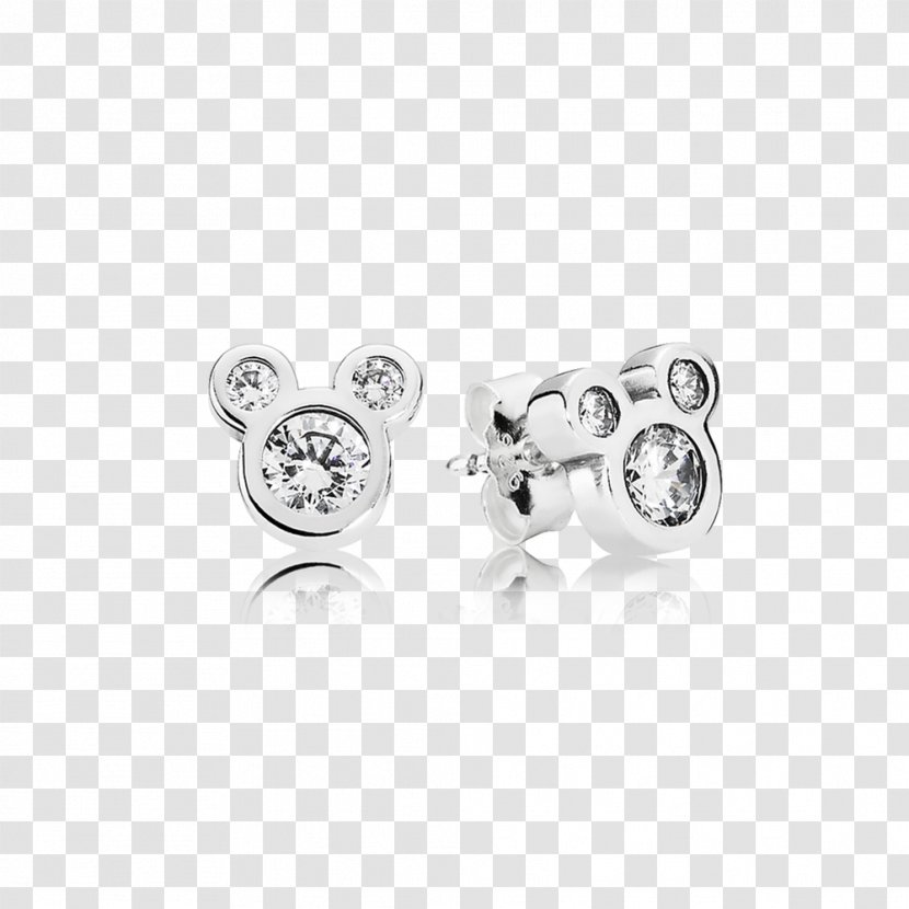 Mickey Mouse Minnie Earring Pandora Cubic Zirconia - Metal Transparent PNG