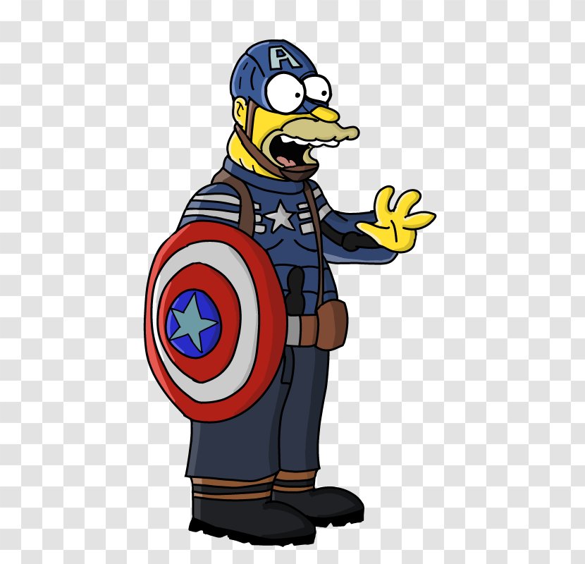 Captain America Bart Simpson Grampa Clint Barton Carol Danvers - Marvel Avengers Assemble Transparent PNG
