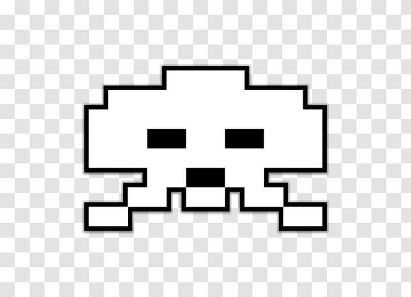 Space Invaders Extraterrestrial Life Sticker Clip Art - Monochrome Photography - Pic Transparent PNG