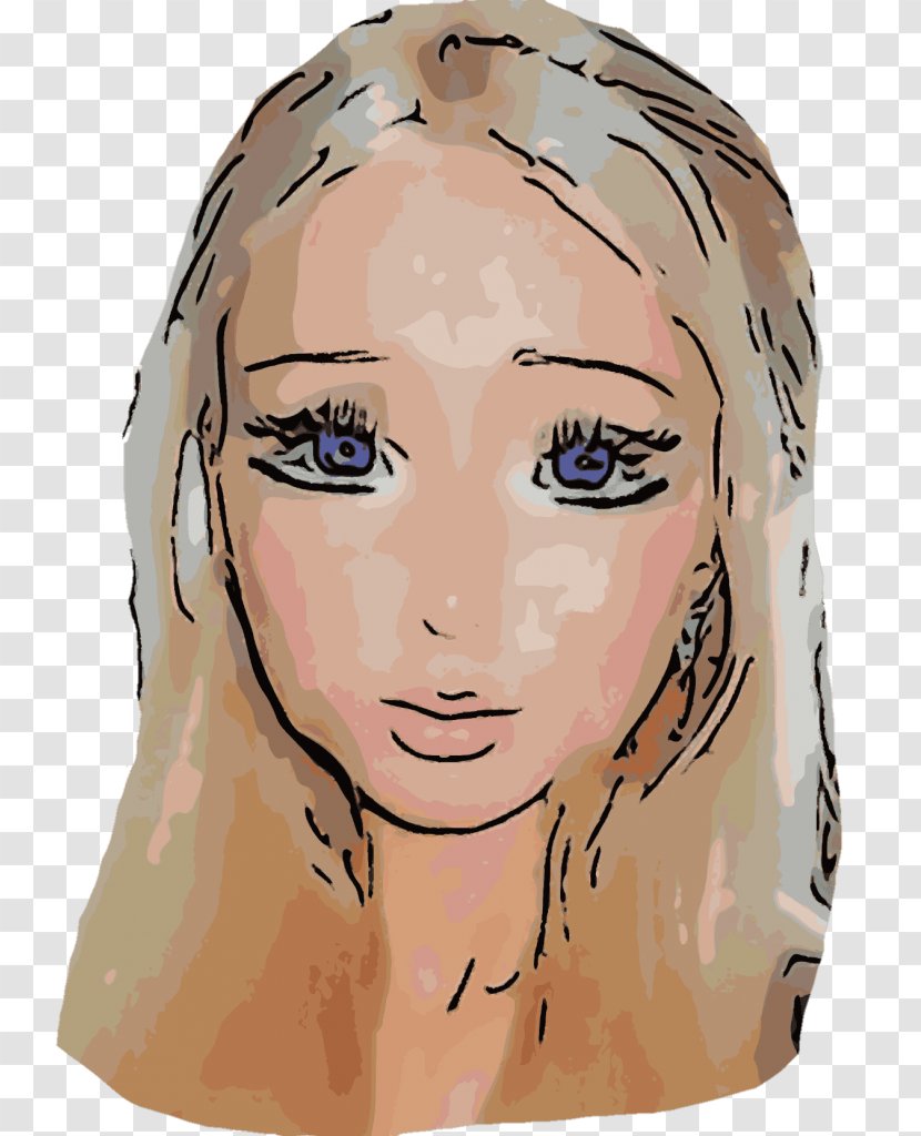 Valeria Lukyanova Model Barbie Doll - Watercolor Transparent PNG