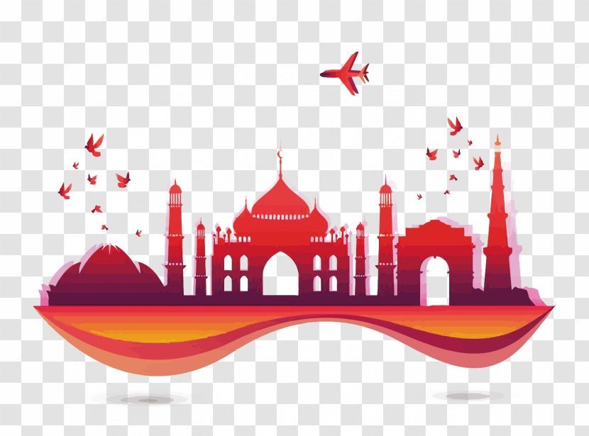 India Tourism Euclidean Vector Skyline - Illustration - City Transparent PNG