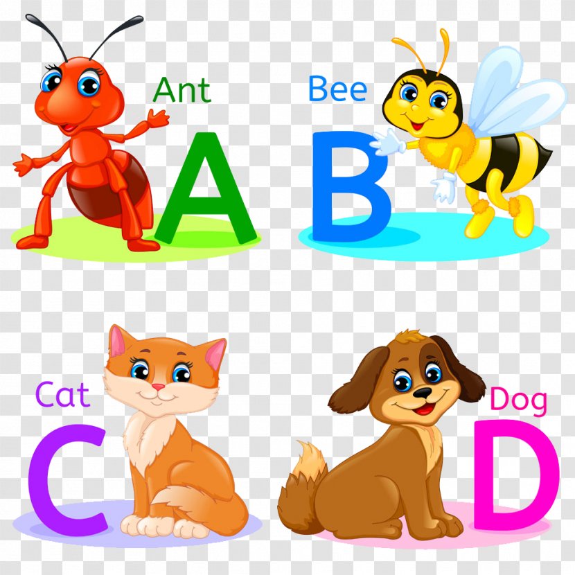 Alphabet Illustration - Cartoon Animal Vector Transparent PNG