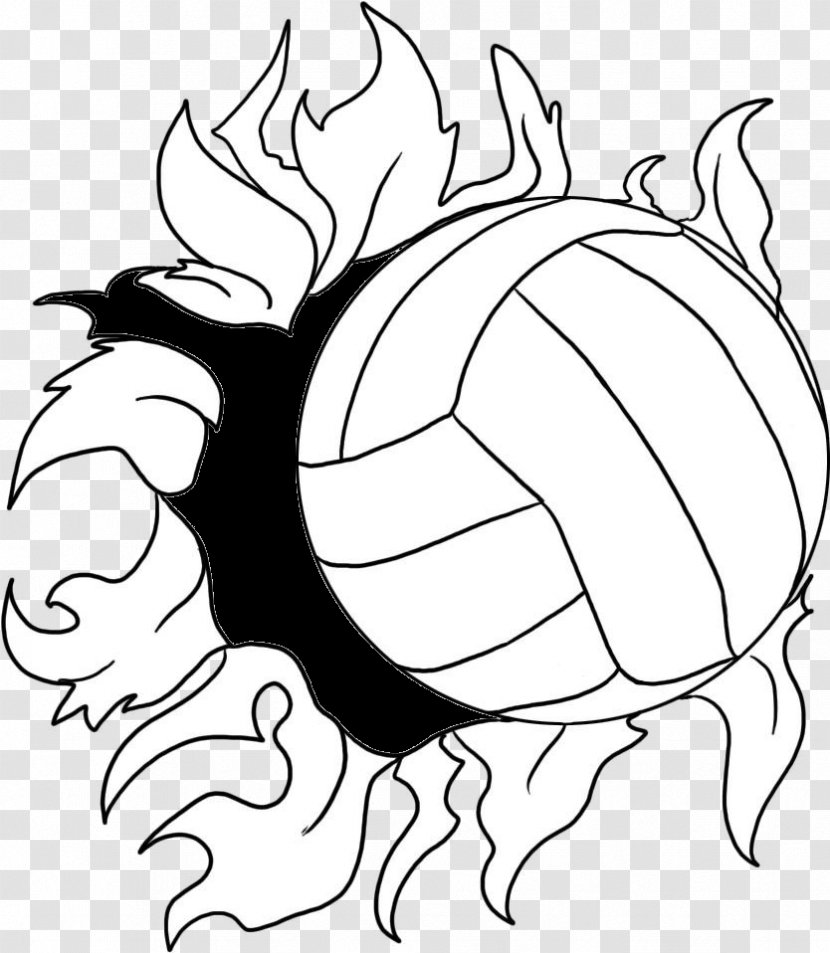 Volleyball Coloring Book Page Adult - Silhouette - Court Cliparts Transparent PNG