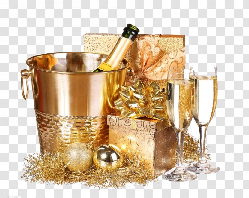 Champagne New Years Eve Gift Christmas - Brass - Barrel Material Free To Pull Transparent PNG