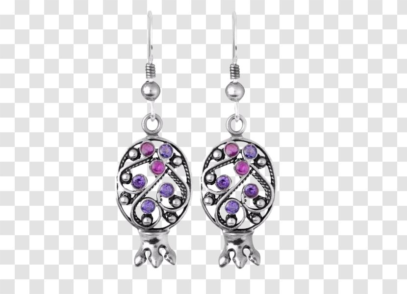 Amethyst Earring Silver Filigree Gold - Jewelry Making Transparent PNG