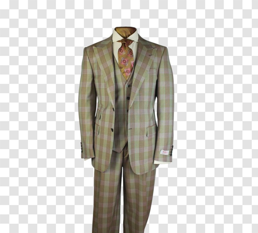 Tuxedo Green Tartan Suit Single-breasted - Olive Transparent PNG