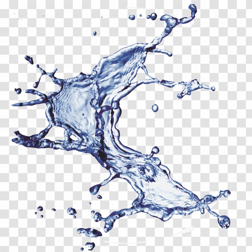 Drop Splash Water - Dynamic Blue Drops Transparent PNG