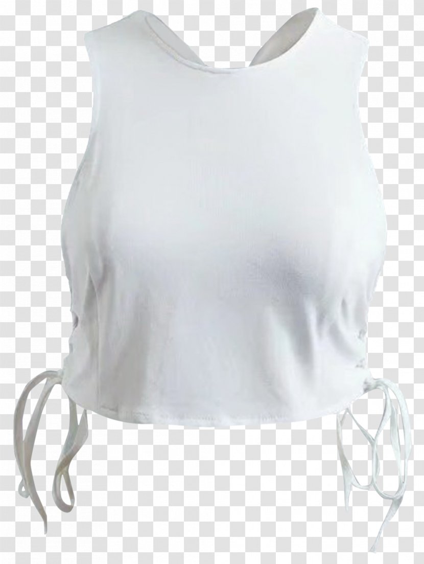 Sleeve Neck - White Tank Top Transparent PNG