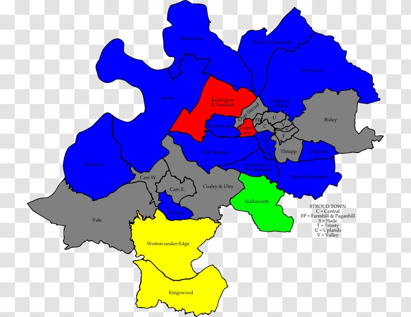 Stroud District Council Elections Election, 2010 2008 - Map - Contesting Transparent PNG