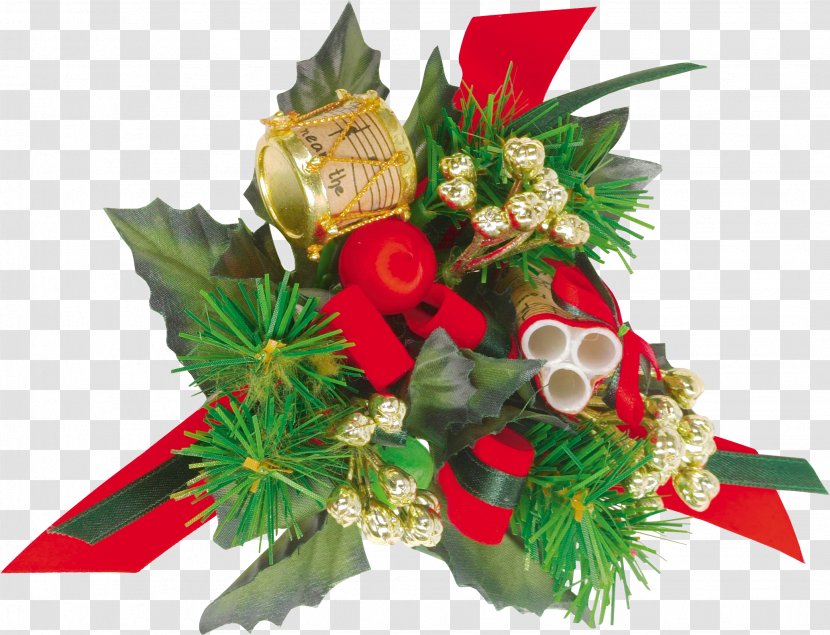Christmas Ornament Floral Design New Year Cut Flowers - Decoration - Flower Bouquet Transparent PNG