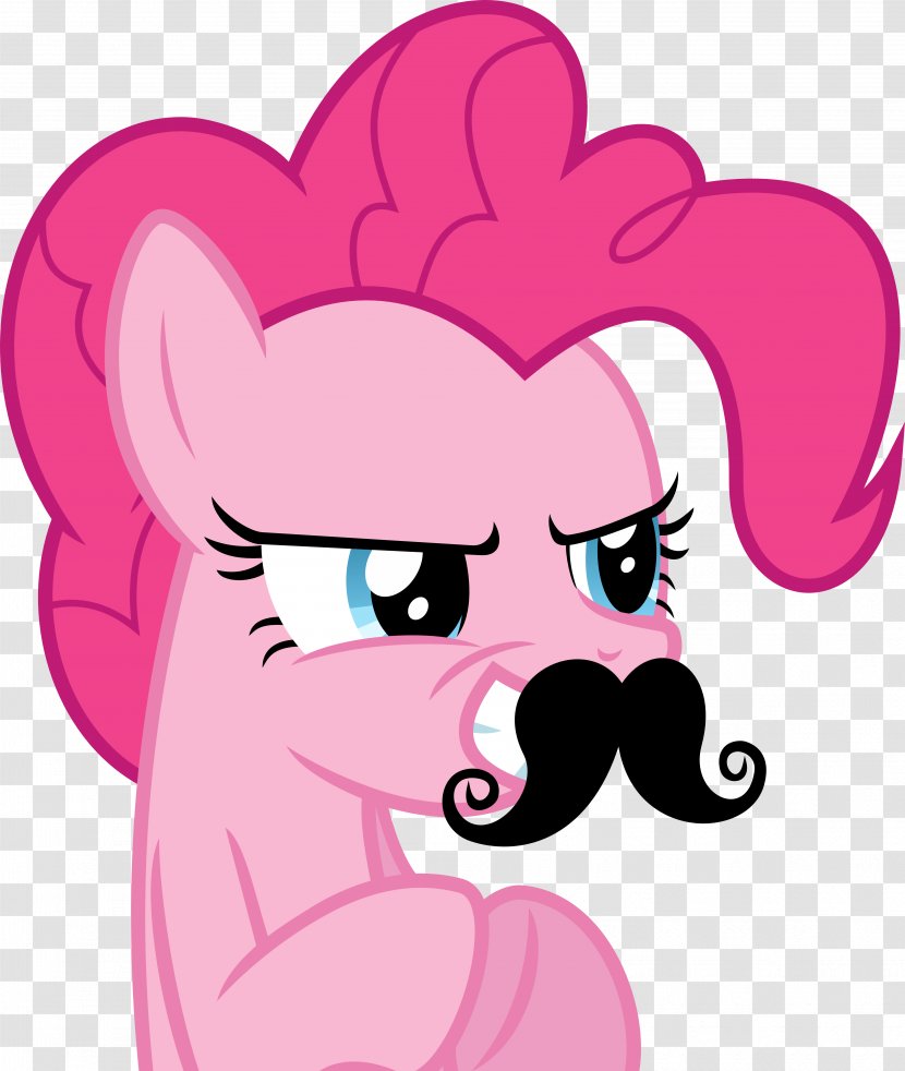 Pinkie Pie Rarity Princess Luna Pony Moustache - Frame - Fury Mustache Cliparts Transparent PNG