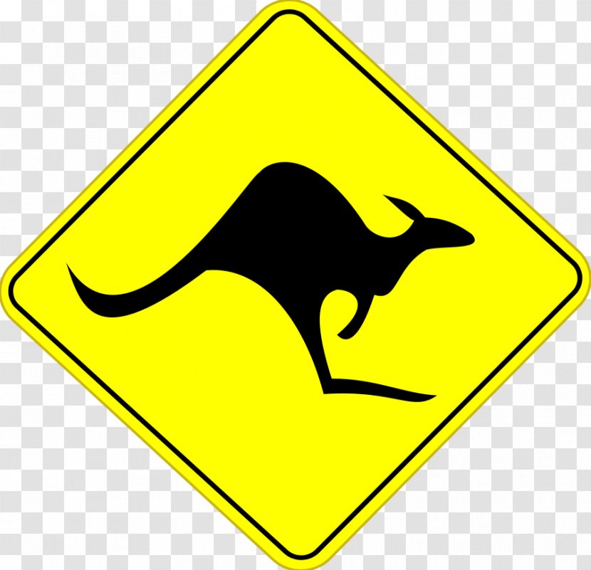 Road Signs In Australia Traffic Sign Kangaroo Warning - Pedestrian Crossing - Free Wifi Transparent PNG