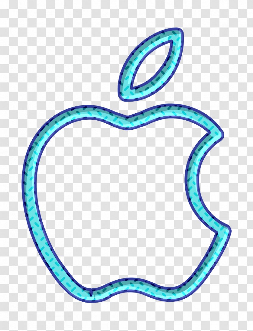 Apple Icon Media Network - Line Art Turquoise Transparent PNG