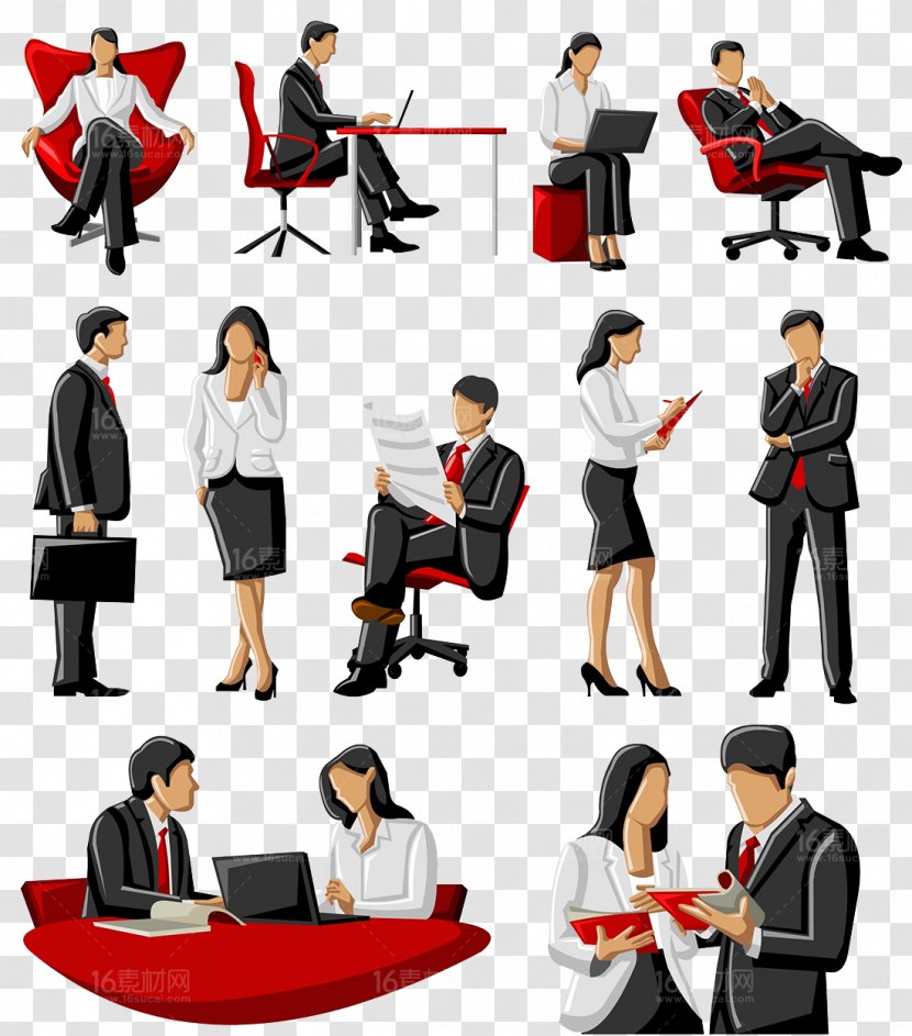 Businessperson Illustration - Silhouette - Cartoon Business People Vector Material Transparent PNG