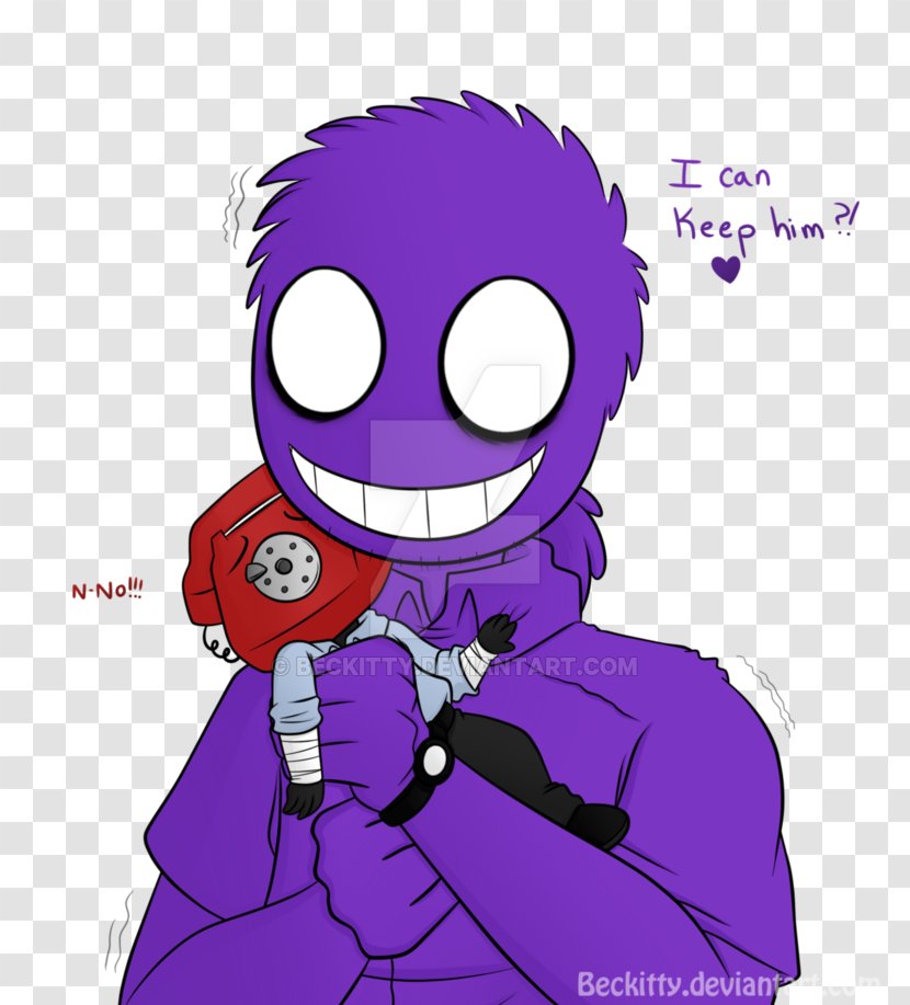 Five Nights At Freddy's: Sister Location Purple Man Security Guard Drawing - Magenta - Quiver Transparent PNG