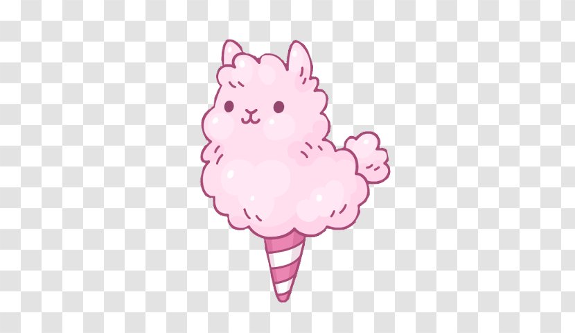 Cotton Candy Llama Alpaca Street Food - Cartoon Transparent PNG