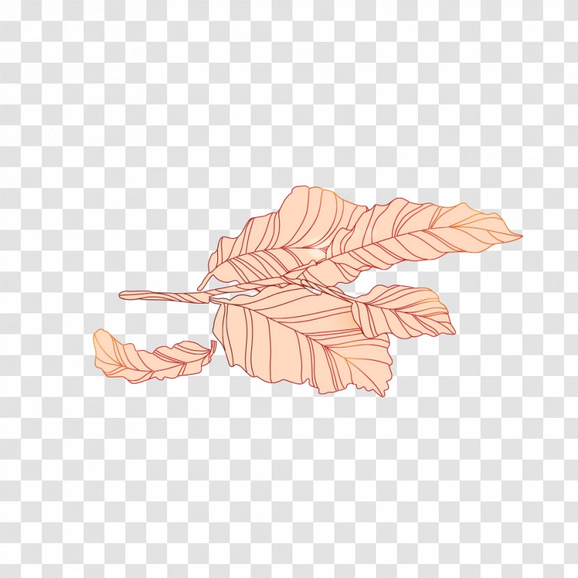 Tree Finger Pattern - Peach - Leaves Transparent PNG