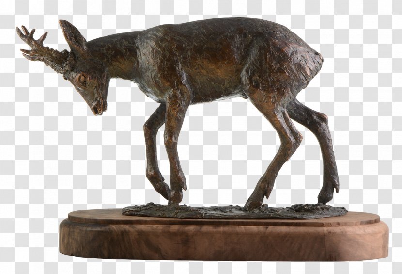 Bronze Sculpture Deer Statue - Antler Transparent PNG