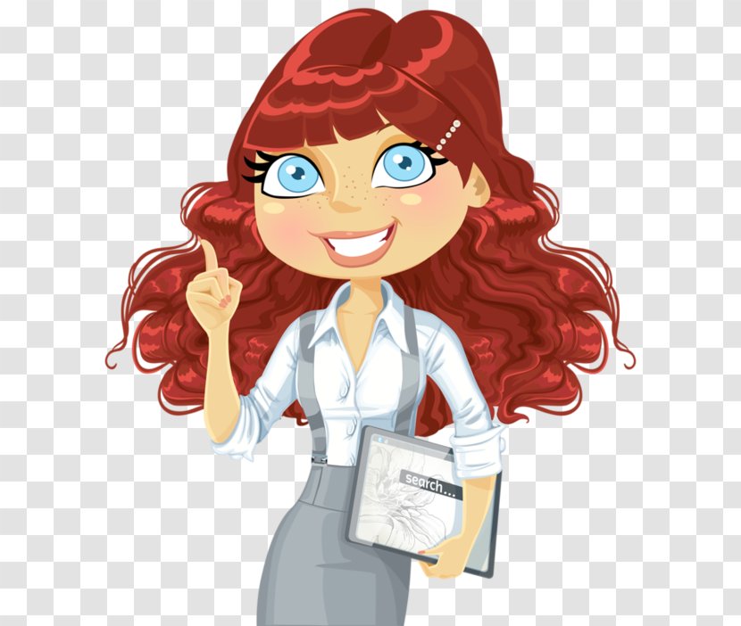 Red Hair Clip Art - Silhouette - The Teacher Worked Hard Transparent PNG