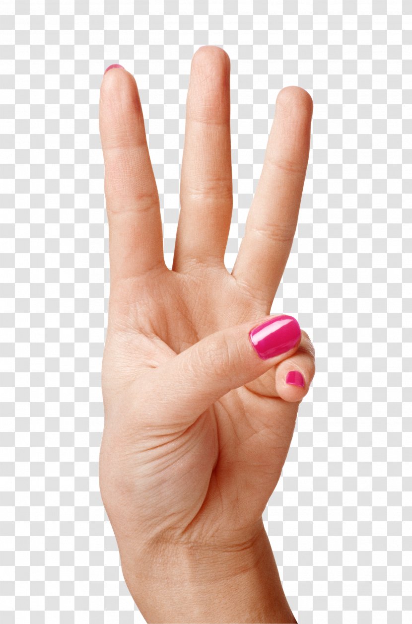 Nail Hand Model Thumb - Digit - Showing Three Fingers Clipart Image Transparent PNG