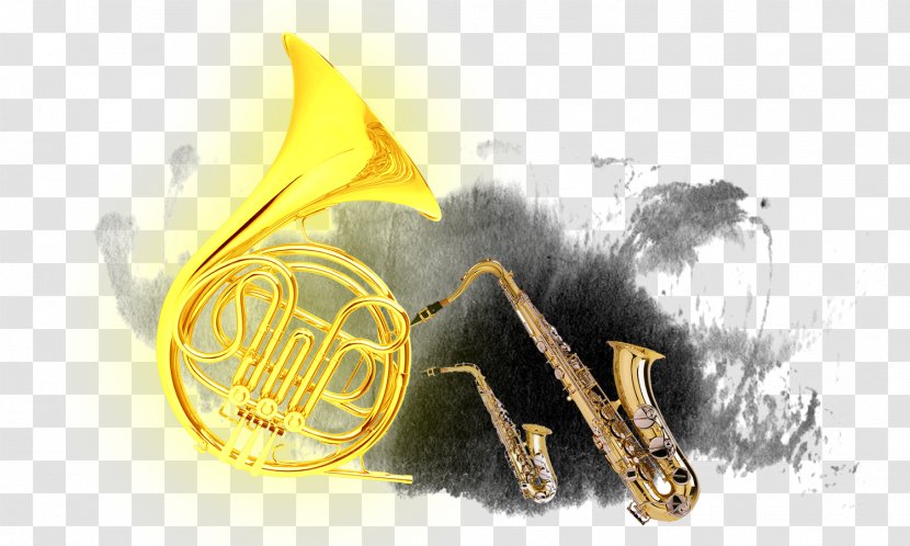 Trumpet Musical Instrument Graphic Design Saxhorn - Watercolor - China Wind Instruments Transparent PNG