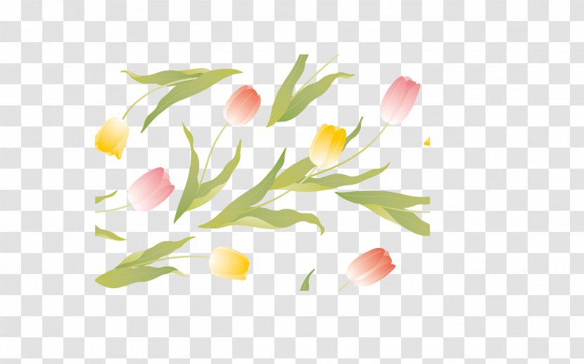 Tulip Flower Clip Art - Spring Pattern Shading Transparent PNG