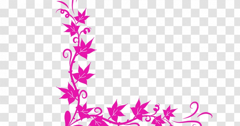Pink Flower Cartoon - Decorative Corners - Plant Pedicel Transparent PNG
