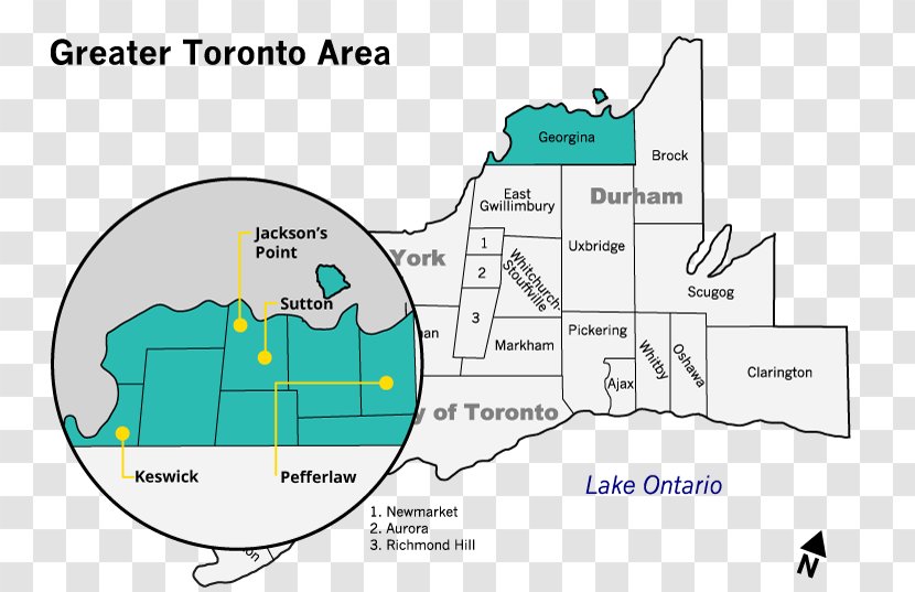 Georgina Richmond Hill Map Lake Simcoe Canada 2016 Census - Ontario Transparent PNG
