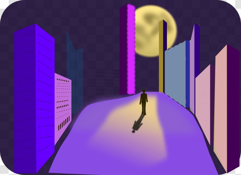 Moonwalk Clip Art - Purple - Night City Transparent PNG
